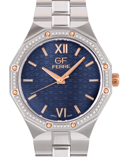 ساعة الماس رجالية صناعة سويسرية ماركة جي اف فضي مي...