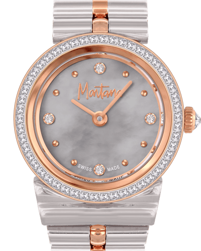 ساعة نسائية صناعة سويسرية ماركة مونتانا فضي روز مو...