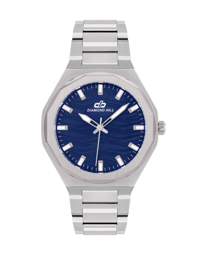 ساعة رجالية ماركة دايموند هيل فضي مينا ازرق موديل...