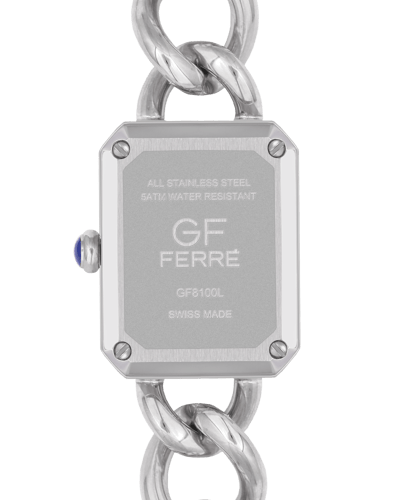 ساعة نسائية ماركة جي اف فرري فضي مينا ازرق موديل G...