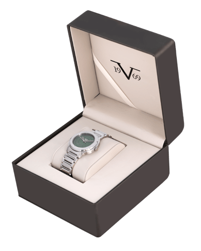 ساعة رجالية ماركة V19.69 فضي مينا اخضر موديل VSSGR...