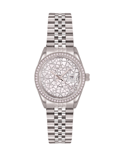 ساعة نسائية ماركة دايموند هيل موديل فضي مينا فضي D...