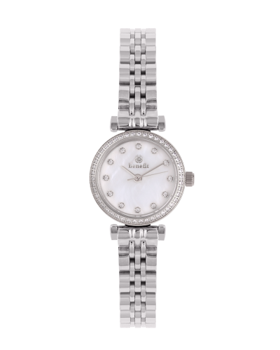 ساعة نسائية ماركة بنفيت فضي مينا صدفي موديل BNSSW0...