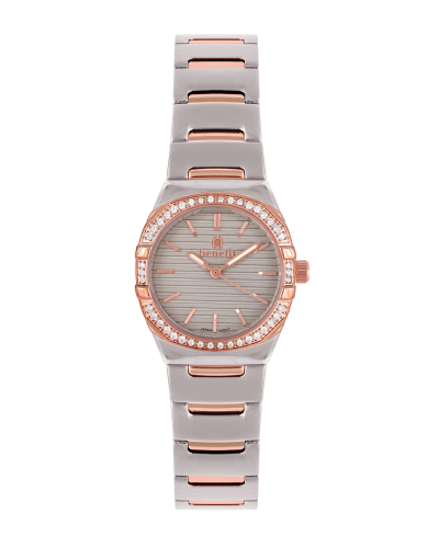 ساعة نسائية ماركة بنفيت فضي روز مينا رصاصي موديل B...