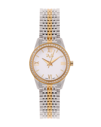 ساعة نسائية ماركة V19.69 فضي ذهبي مينا ابيض موديل...