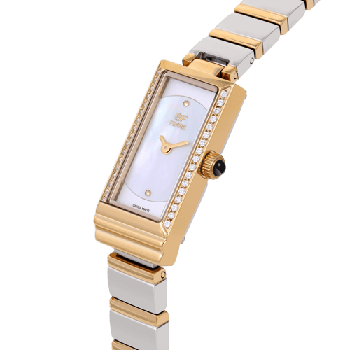 ساعة نسائية ماركة جي اف فيرري فضي ذهبي GFTTGP2224