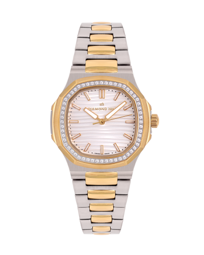 ساعة نسائية صناعة سويسرية ماركة دايموند هيل لون فض...