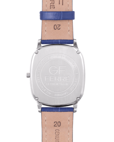 ساعة رجالية صناعة سويسرية ماركة جي اف فضي مينا ابي...