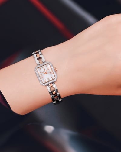 ساعة بوسيني نسائية فضي روز موديل BSTTRG703L