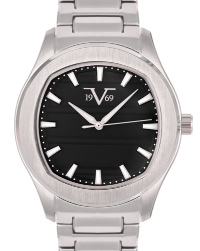 ساعة رجالية ماركة V19.69 فضي مينا اسود موديل VSSBK...