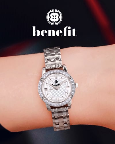 ساعة نسائية ماركة بنفيت فضي مينا ابيض موديل BFSSW3...