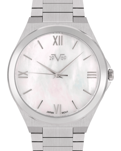 ساعة رجالية ماركة V19.69 فضي مينا صدفي موديل VSSW2...