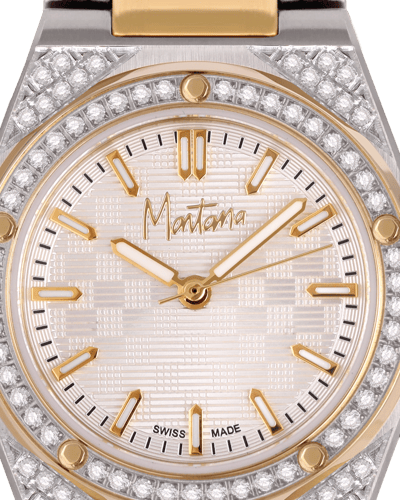 ساعة الماس نسائية صناعة سويسرية ماركة مونتانا فضي...