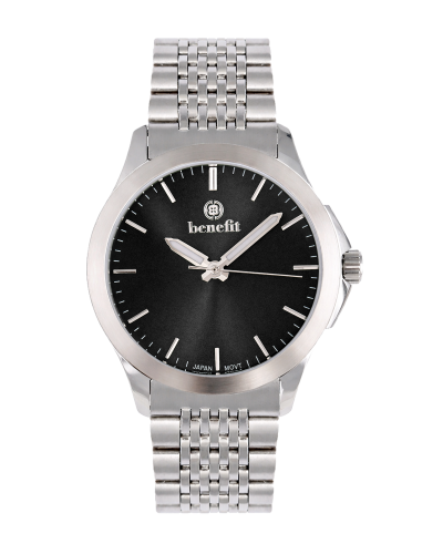 ساعة رجالية ماركة بنفيت فضي مينا اسود موديل BNSSBK...