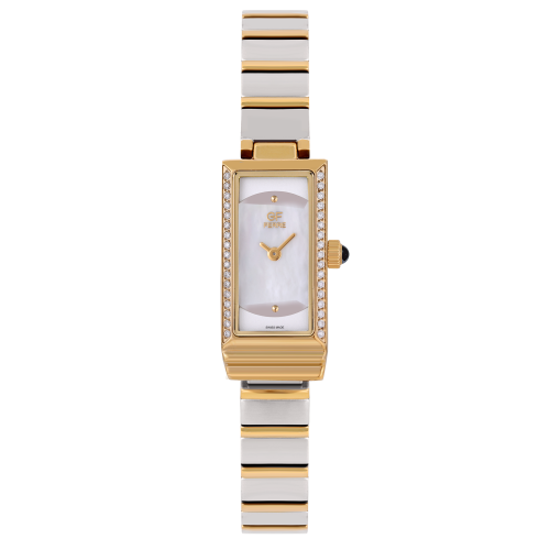 ساعة نسائية ماركة جي اف فيرري فضي ذهبي GFTTGP2224