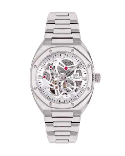 ساعة رجالية اوتوماتيك ماركة دايموند هيل فضي مينا ف...