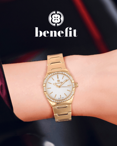 ساعة نسائية ماركة بنفيت ذهبي مينا فضي موديل BNGPWH...