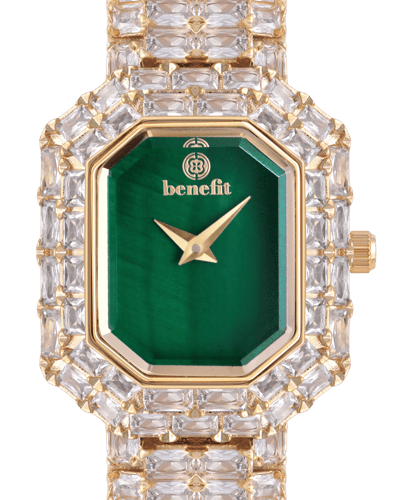 ساعة نسائية ماركة بنفيت ذهبي مينا اخضر موديل BNGPG...