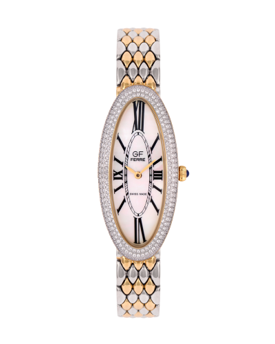 ساعة نسائية صناعة سويسرية ماركة جي اف فيرري فضي ذه...