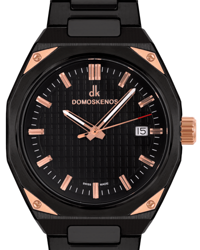 ساعة رجالية صناعة سويسرية ماركة دي كي اسود روز مين...