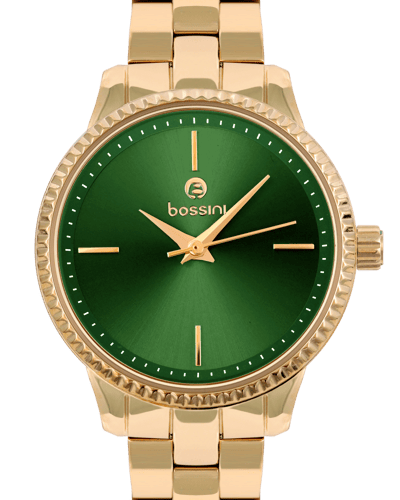ساعة بوسيني نسائية ذهبي مينا اخضرموديل BSGPRG696L