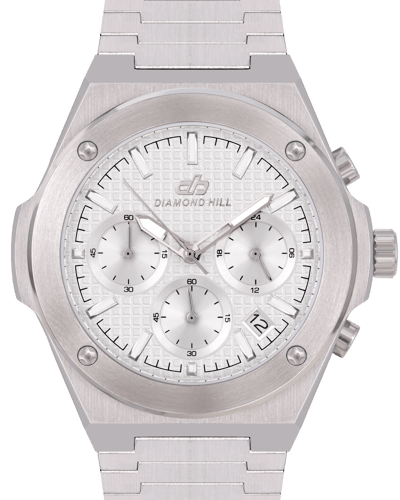 ساعة رجالية ماركة دايموند هيل فضي مينا فضي موديل D...