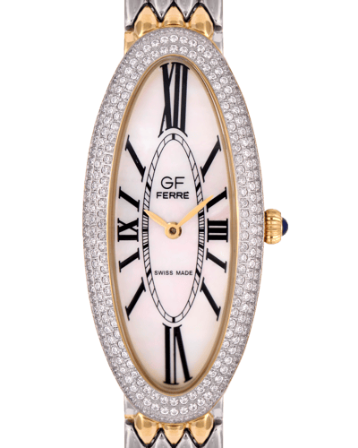 ساعة نسائية صناعة سويسرية ماركة جي اف فيرري فضي ذه...