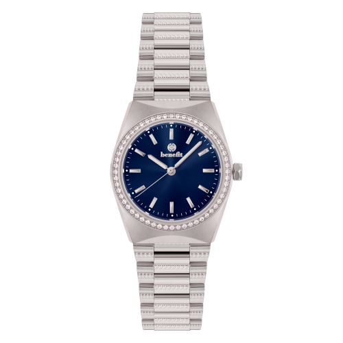 ساعة نسائية ماركة بنفيت فضي مينا ازرق BFSSBL24345L