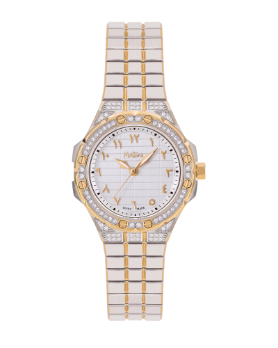 ساعة الماس ماركة مونتانا صناعة سويسرية فضي ذهبي مي...