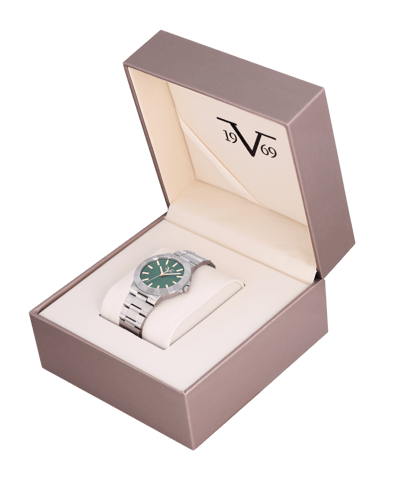 ساعة رجالية ماركة V19.69 فضي مينا اخضر موديل VSSGR...