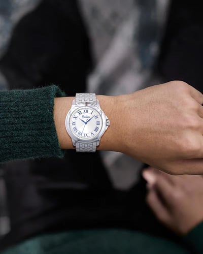 ساعة رجالية ماركة مونتانا فضي صناعة سويسرية موديل...