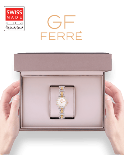ساعة نسائية ماركة جي اف فيرري ذهبي فضي موديل GF170...