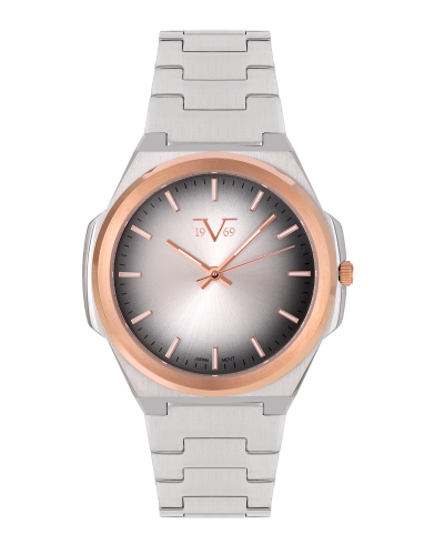 ساعة رجالية ماركة V19.69 فضي روز مينا رمادي موديل...