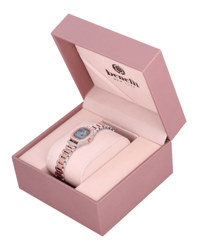 ساعة نسائية ماركة بنفيت فضي روز مينا رمادي موديل B...