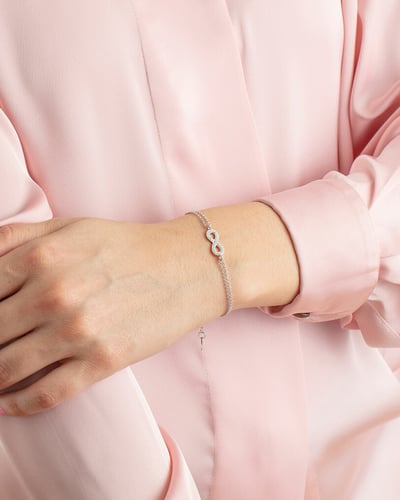 سوار إنفينيتي نسائي من الفضة من لوتس من الفضة LP18...