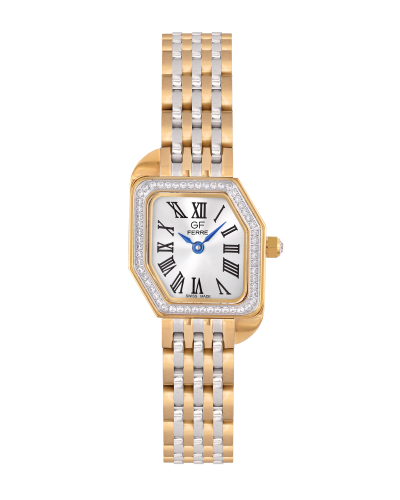 ساعة نسائية صناعة سويسرية ماركة جي اف فيرري فضي ذه...