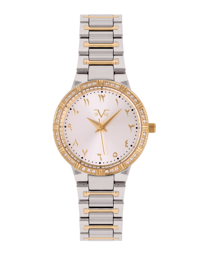 ساعة نسائية ماركة V19.69 فضي ذهبي مينا فضي موديل V...