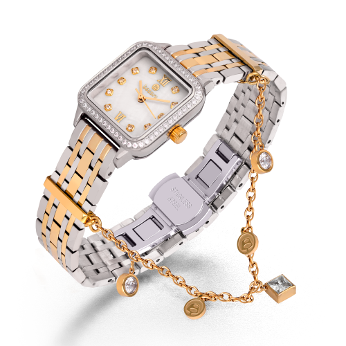 ساعة بوسيني نسائية ذهبي فضي موديل BSTTGP693L