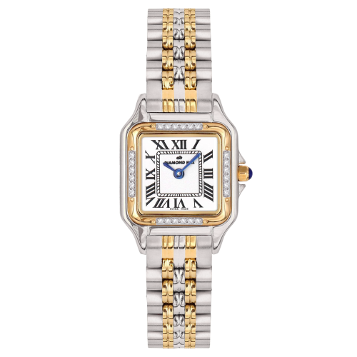 ساعة الماس نسائية ماركة دايموند هيل فضي ذهبي موديل...