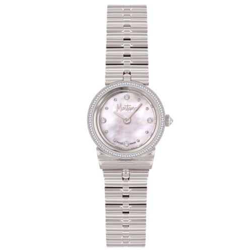 ساعة نسائية صناعة سويسرية ماركة مونتانا فضي مينا ص...