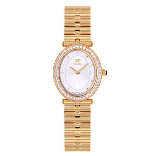 ساعه نسائية صناعه سويسريه ماركة جي اف فيرري ذهبي م...