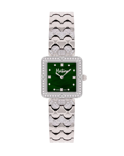 ساعة نسائية ماركة مونتانا فضي مينا اخضر M170065L
