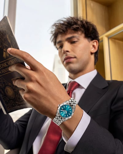 ساعة رجالية ماركة بنفيت فضي مينا ازرق موديل BNSSBL...