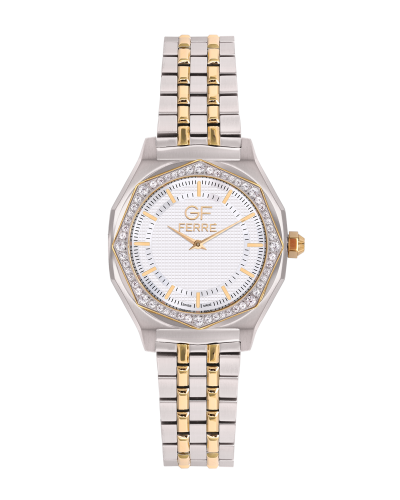ساعة نسائية ماركة جي اف فيرري فضي ذهبي موديل GF806...