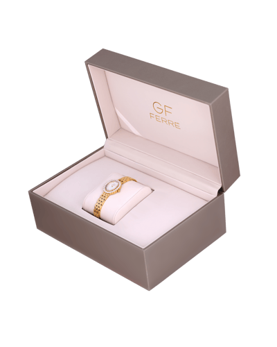 ساعة نسائية ماركة جي اف فيرري ذهبي مينا صدفي موديل...