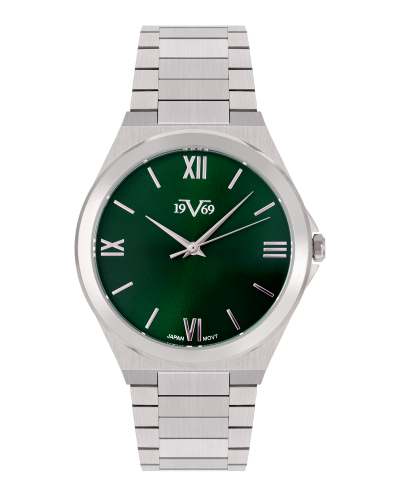ساعة رجالية ماركة V19.69 فضي مينا اخضر موديل VSSGR...