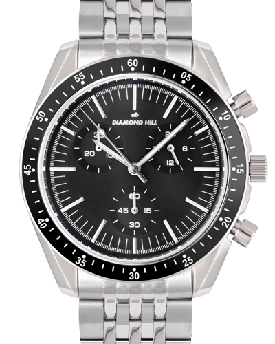 ساعة رجالية ماركة دايموند هيل فضي مينا اسود موديل...