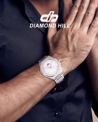 ساعة رجالية ماركة دايموند هيل فضي موديل DHSSSIL430...