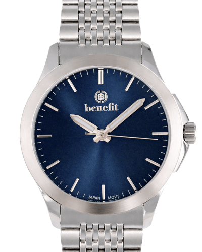 ساعة رجالية ماركة بنفيت فضي مينا ازرق موديل BNSSBL...