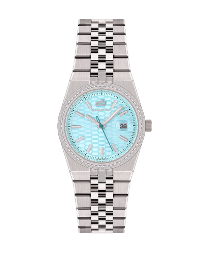 ساعة نسائية ماركة دايموند هيل موديل فضي مينا تيفان...